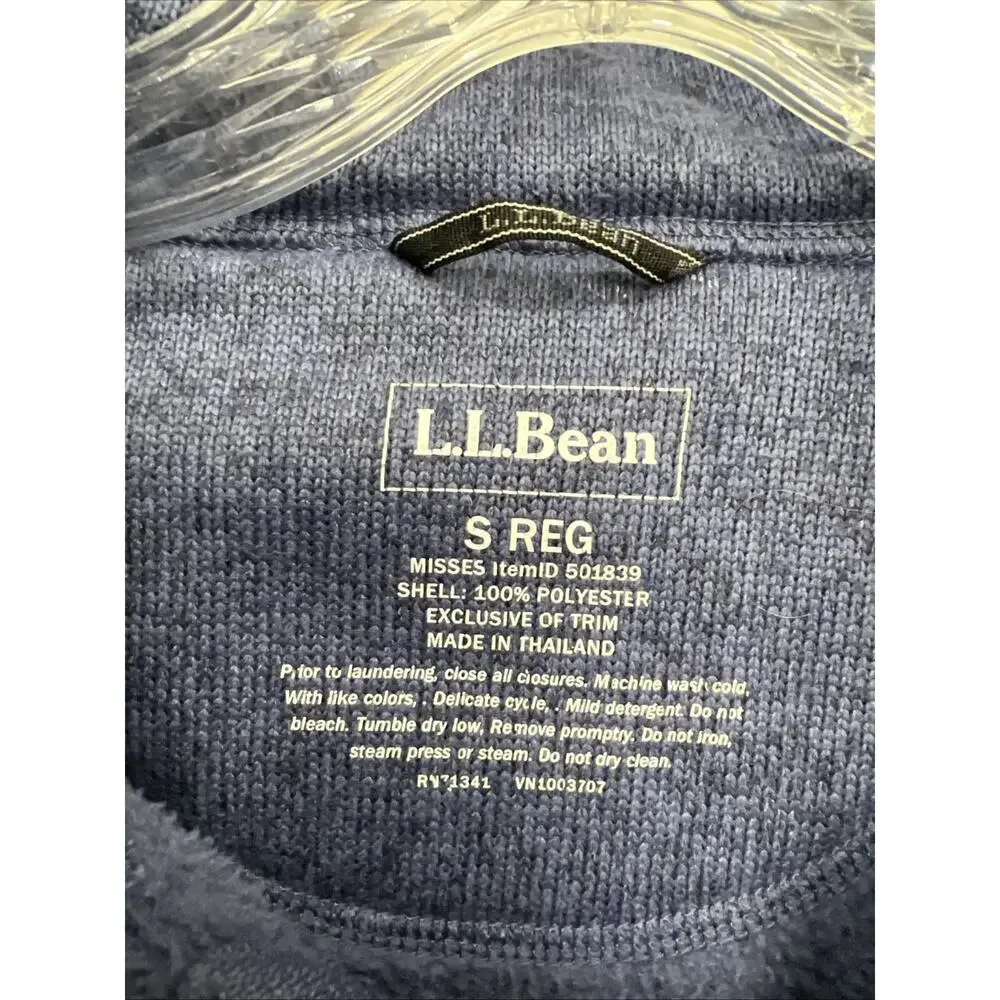 L.L.Bean Fleece Knit Stand Collar Long Sleeve Full Zip Sweater/Jacket Sz Small - Picture 4 of 7